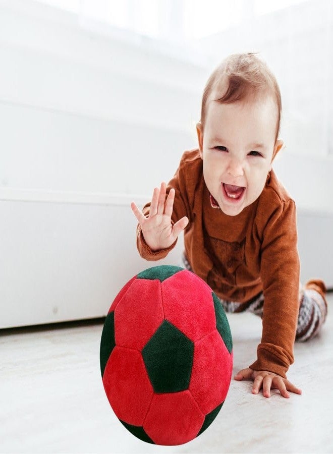 تيكلز لعبة كرة قدم محشوة ناعمة للأطفال من الجنسين، هدية مثالية لأعياد الميلاد (الحجم: 30 سم، اللون: أحمر وأخضر داكن) - Image 3